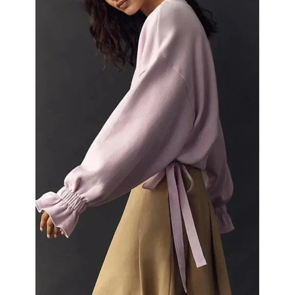 Maeve Anthropologie Big Top Sweatshirt Cotton Solid Cotton Crew Neck M 289611